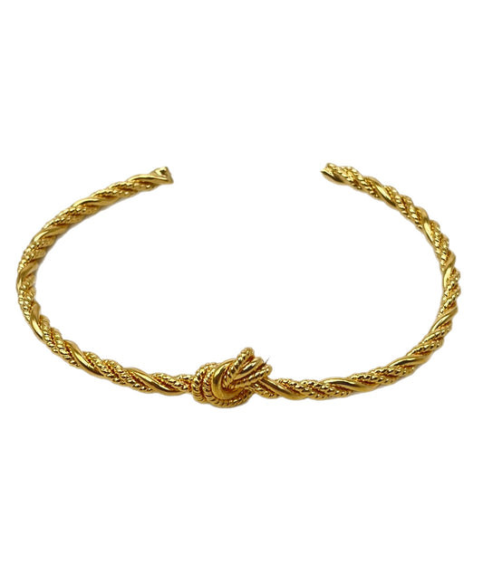 Knot braided rigid bracelet